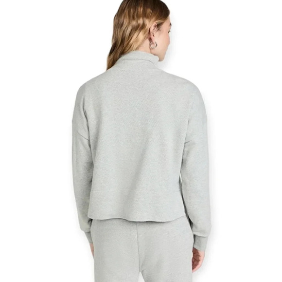 Sweaty Beatty Nestle Up Half Zip Cropped  Pullover Sweatshirt in Gray Marle XS - Picture 2 of 16